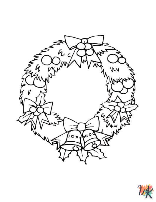 télécharger coloriage Couronne de Noël  gratuit 1