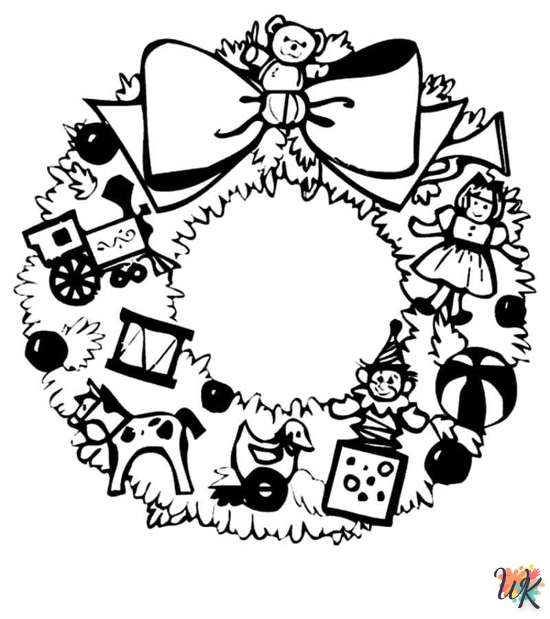 coloriage Couronne de Noël  à imprimer gratuitement pdf