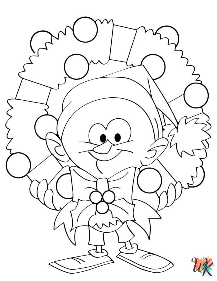 coloriage Couronne de Noël  en ligne maternelle