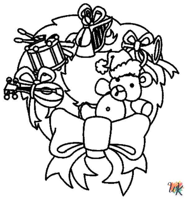 coloriage Couronne de Noël  et découpage à imprimer