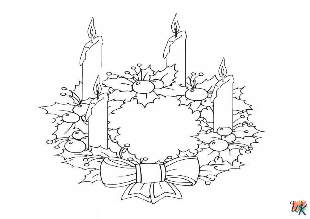 coloriage Couronne de Noël  pour enfant à imprimer