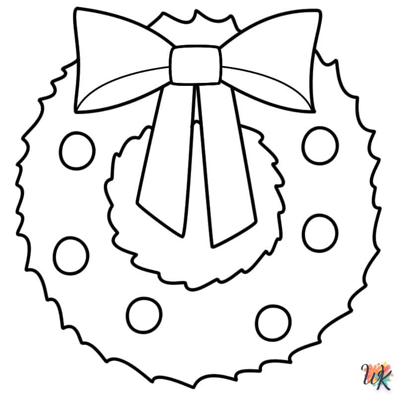 coloriage Couronne de Noël  à imprimer pour enfant de 7 ans