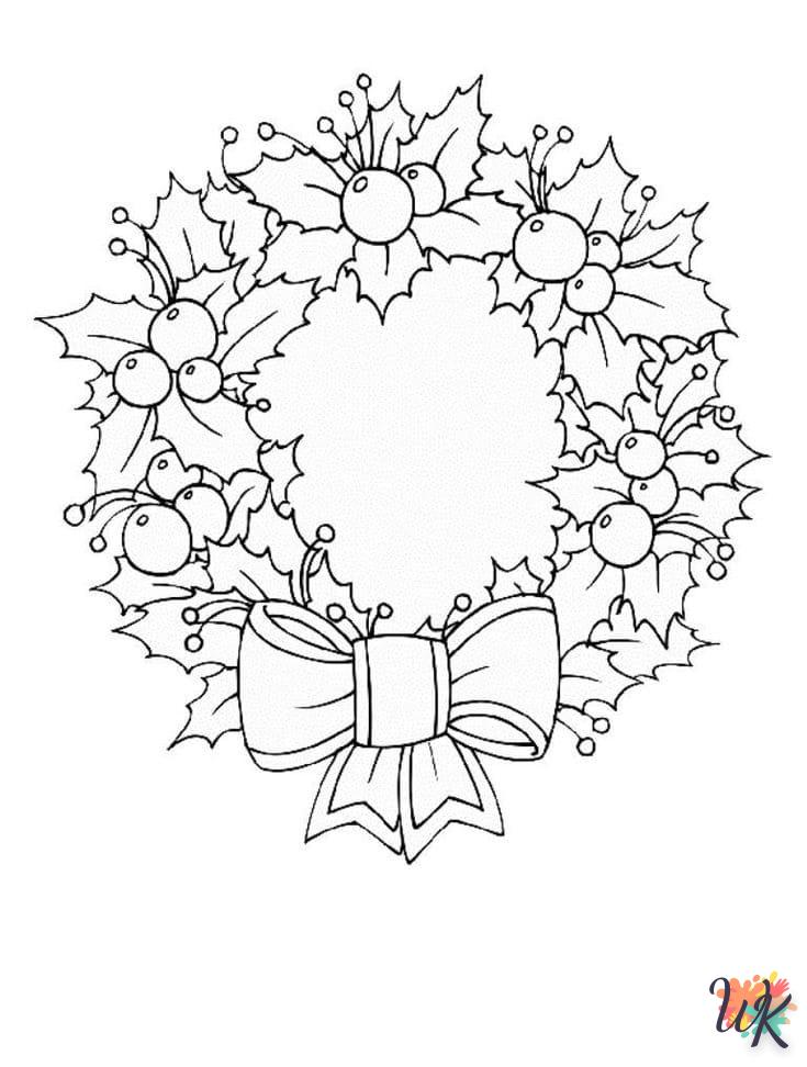 coloriage Couronne de Noël  et decoupage a imprimer gratuit