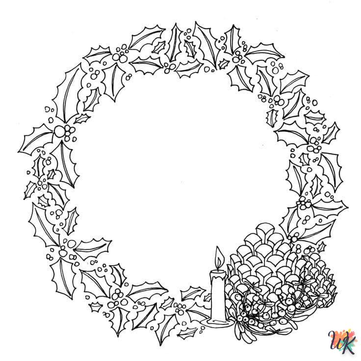 coloriage Couronne de Noël  a imprimer gratuitement