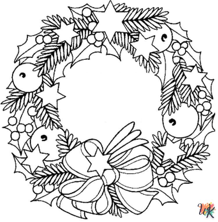 a imprimer coloriage Couronne de Noël  gratuit 1