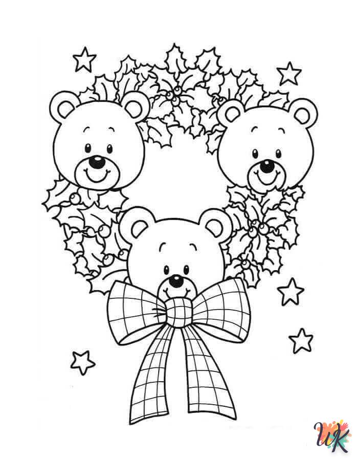 coloriage Couronne de Noël  pour enfants à imprimer