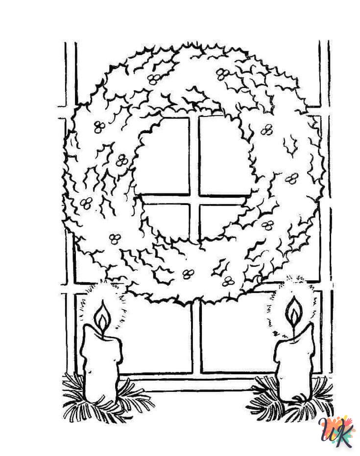 coloriage Couronne de Noël  à imprimer gratuitement