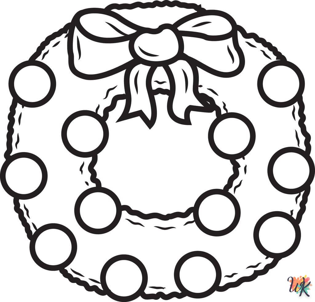 coloriage Couronne de Noël  à imprimer pdf gratuit