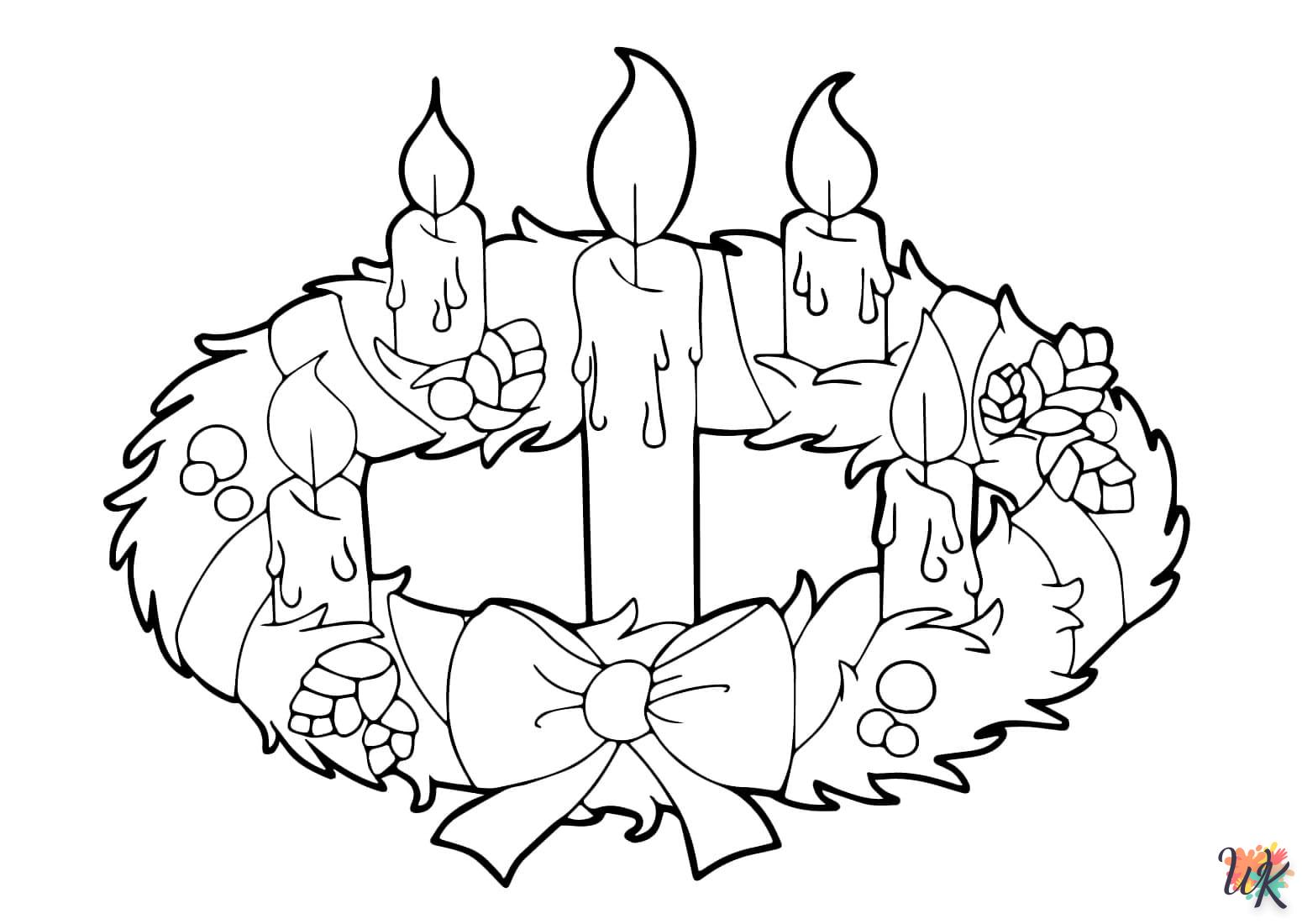 coloriage Couronne de Noël  pour enfant a imprimer