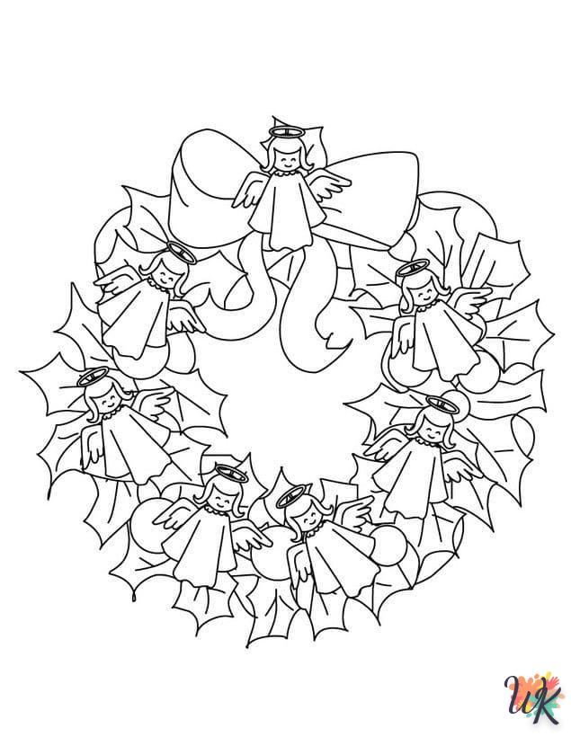 coloriage Couronne de Noël  et apprentissage