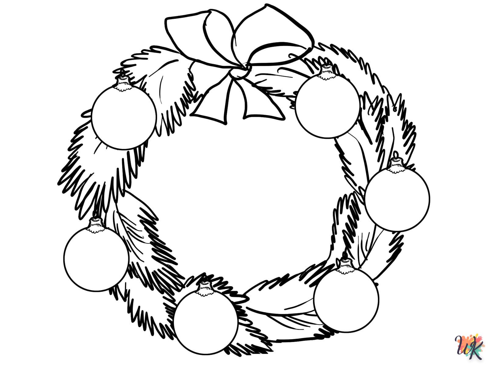 imprimer coloriage Couronne de Noël  gratuit