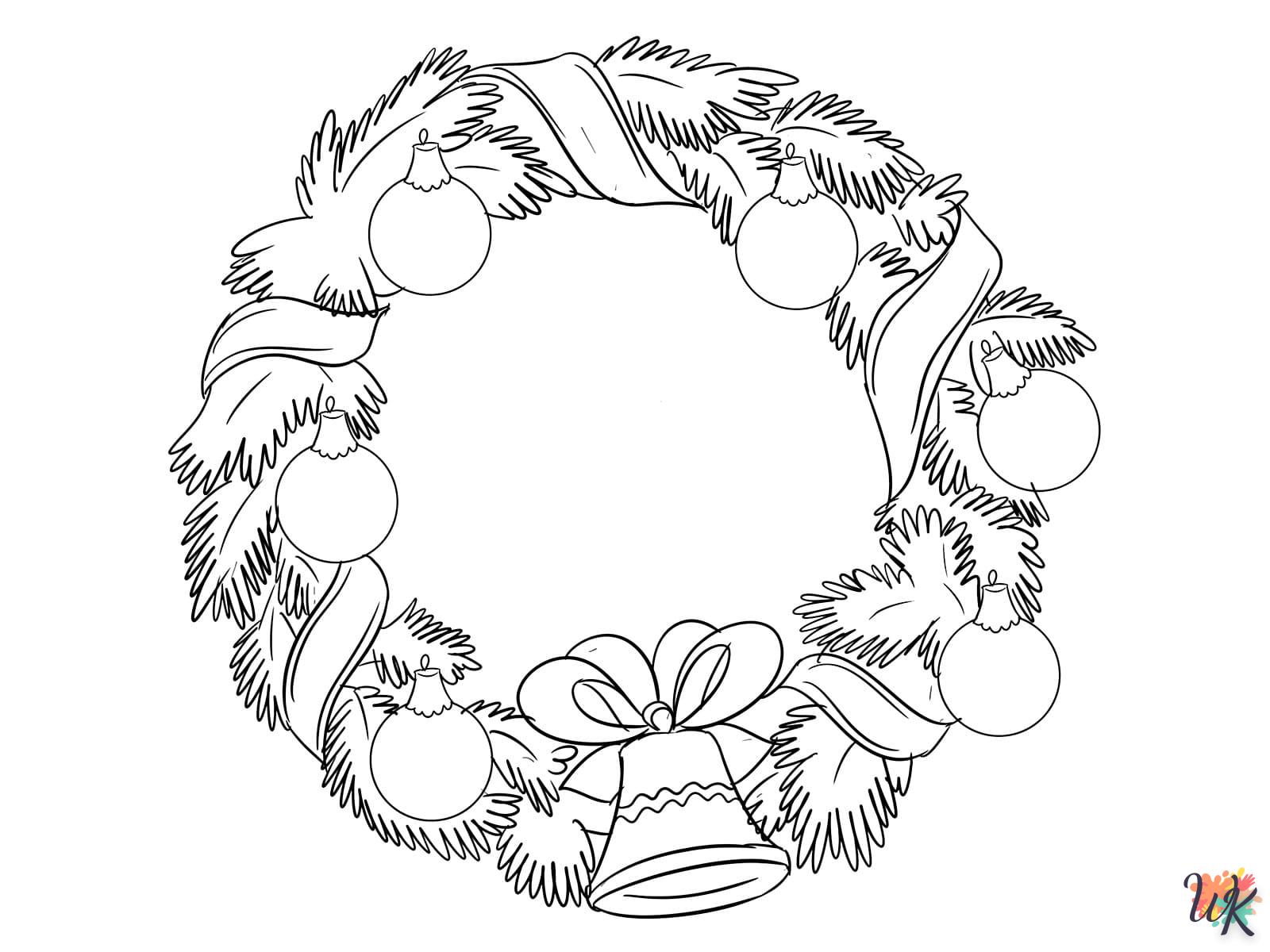 coloriage Couronne de Noël  pour enfant a imprimer gratuit