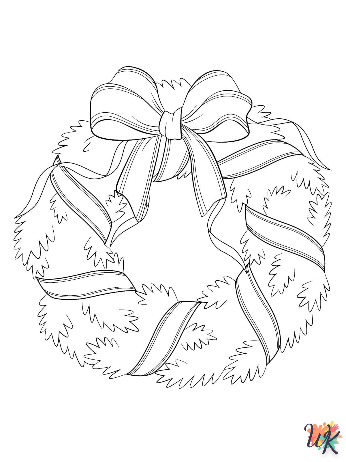 a imprimer coloriage Couronne de Noël  gratuit