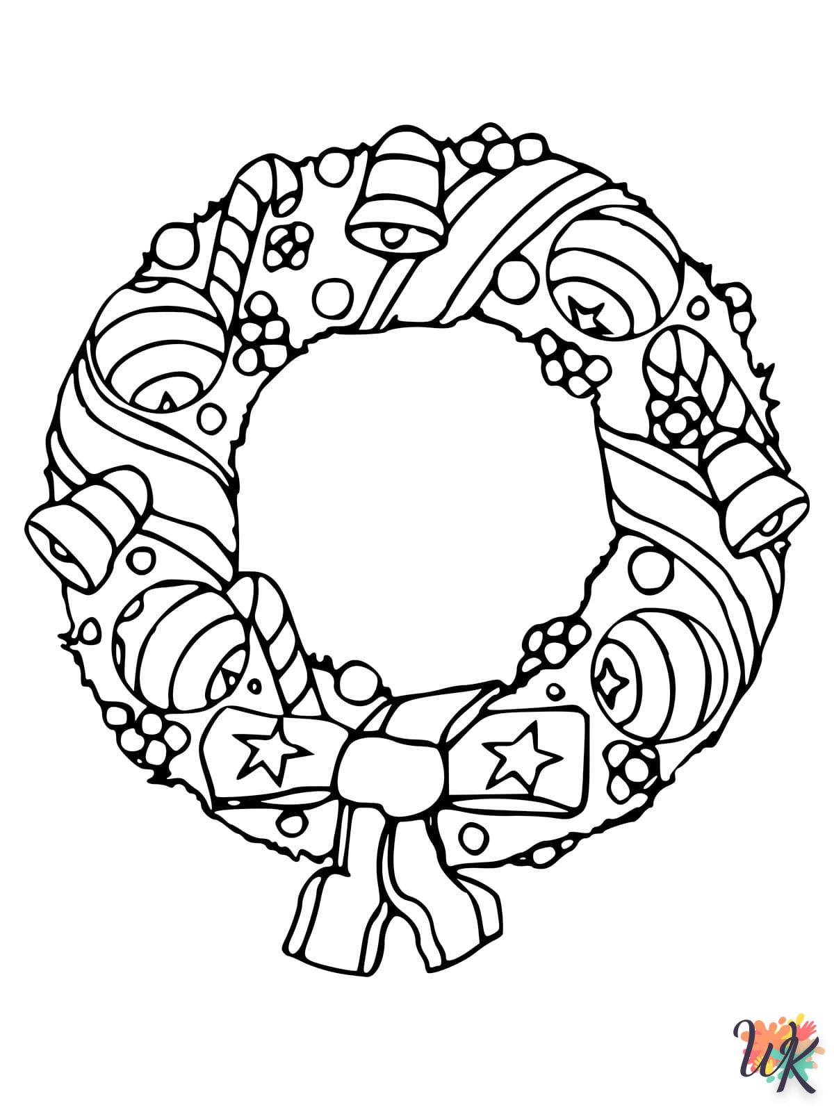 coloriage Couronne de Noël  7 ans en ligne gratuit à imprimer