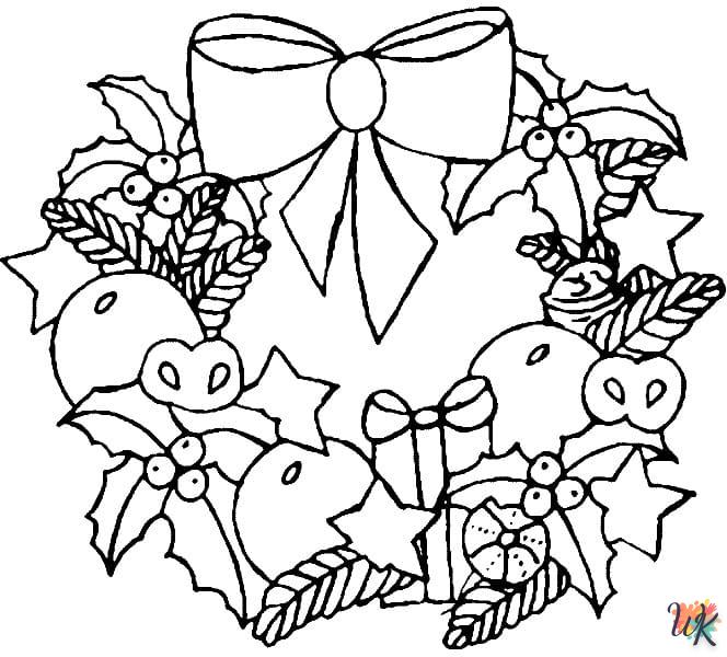 image de coloriage Couronne de Noël  pour enfant