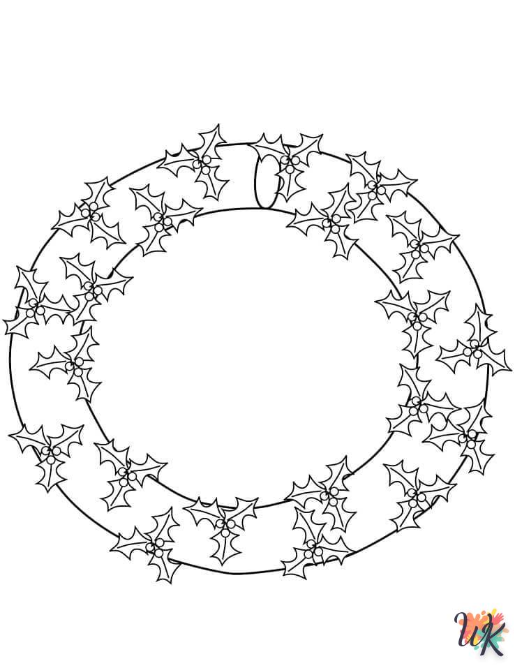 à imprimer coloriage Couronne de Noël