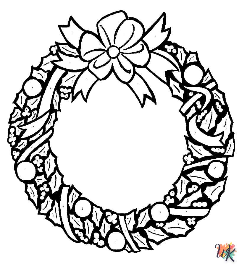 coloriage Couronne de Noël  a imprimer pour enfant de 4 ans