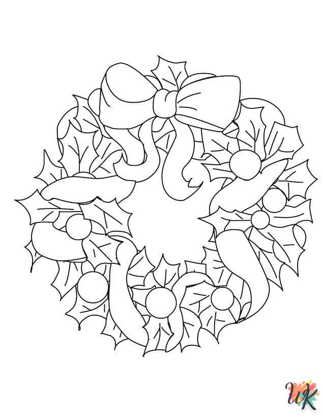 coloriage Couronne de Noël  a dessiner et imprimer