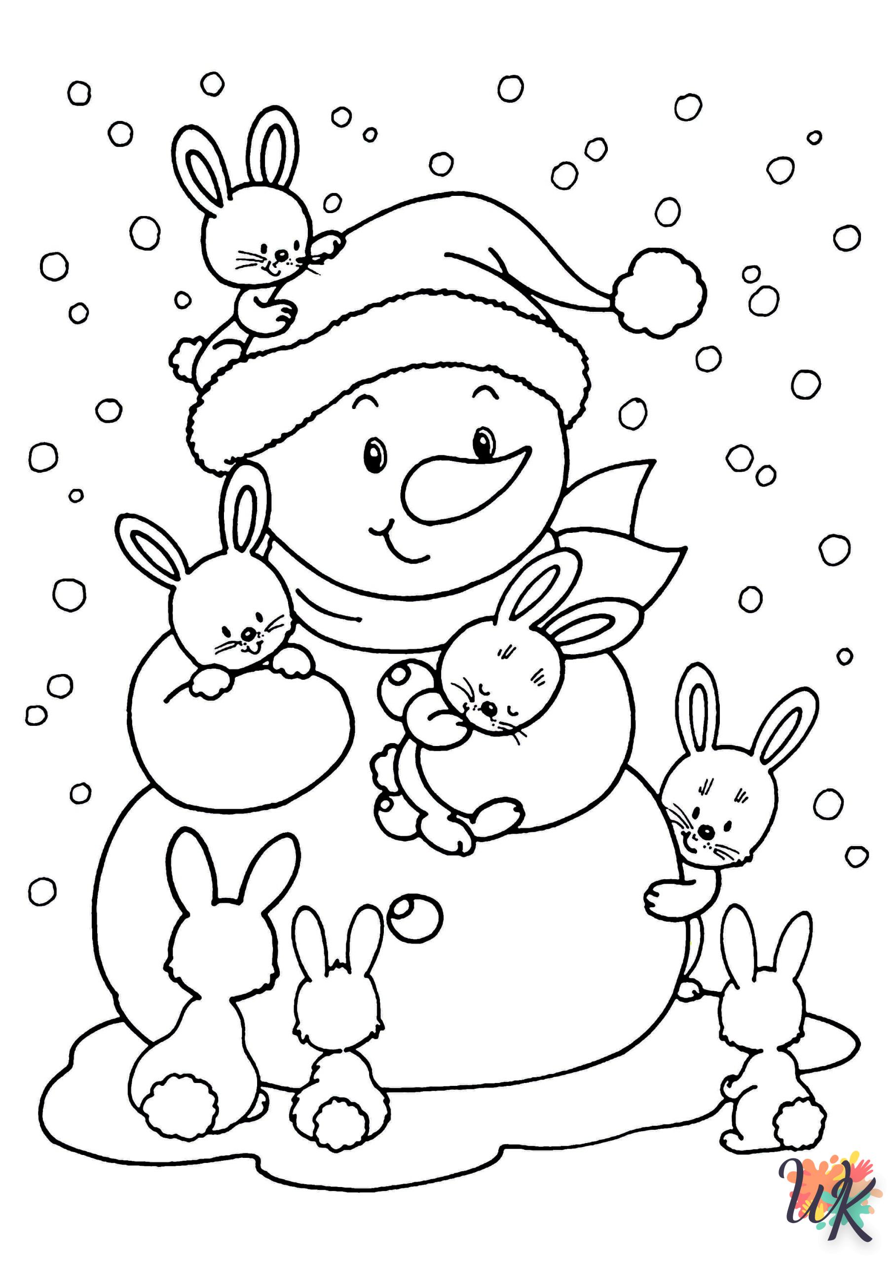 coloriage Hiver  et decoupage a imprimer gratuit