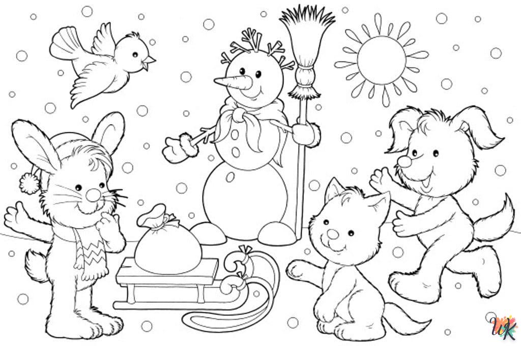 télécharger coloriage Hiver  gratuit