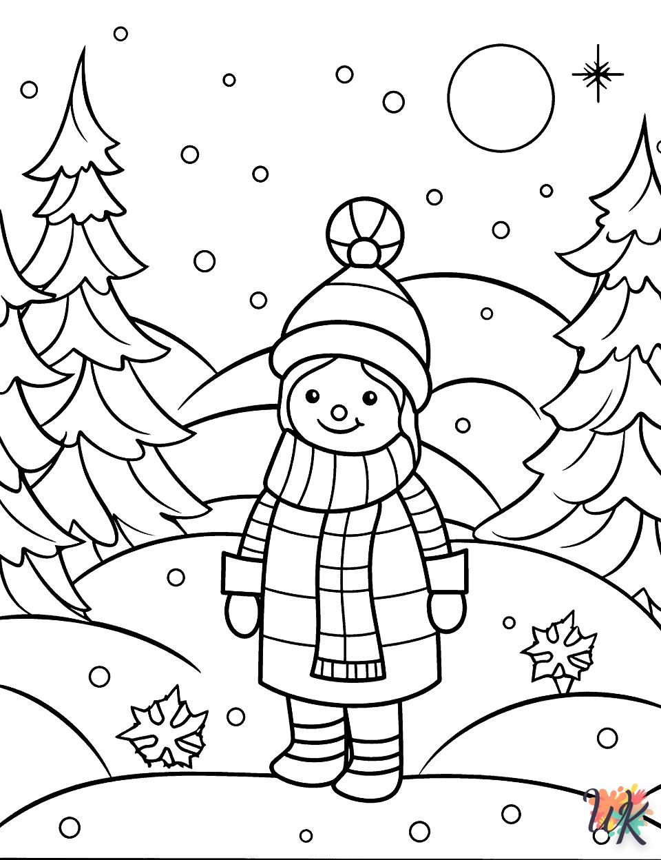 coloriage Hiver  à imprimer pour enfant de 7 ans