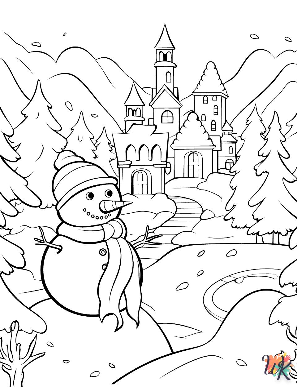 coloriage Hiver  enfant 8 ans a imprimer