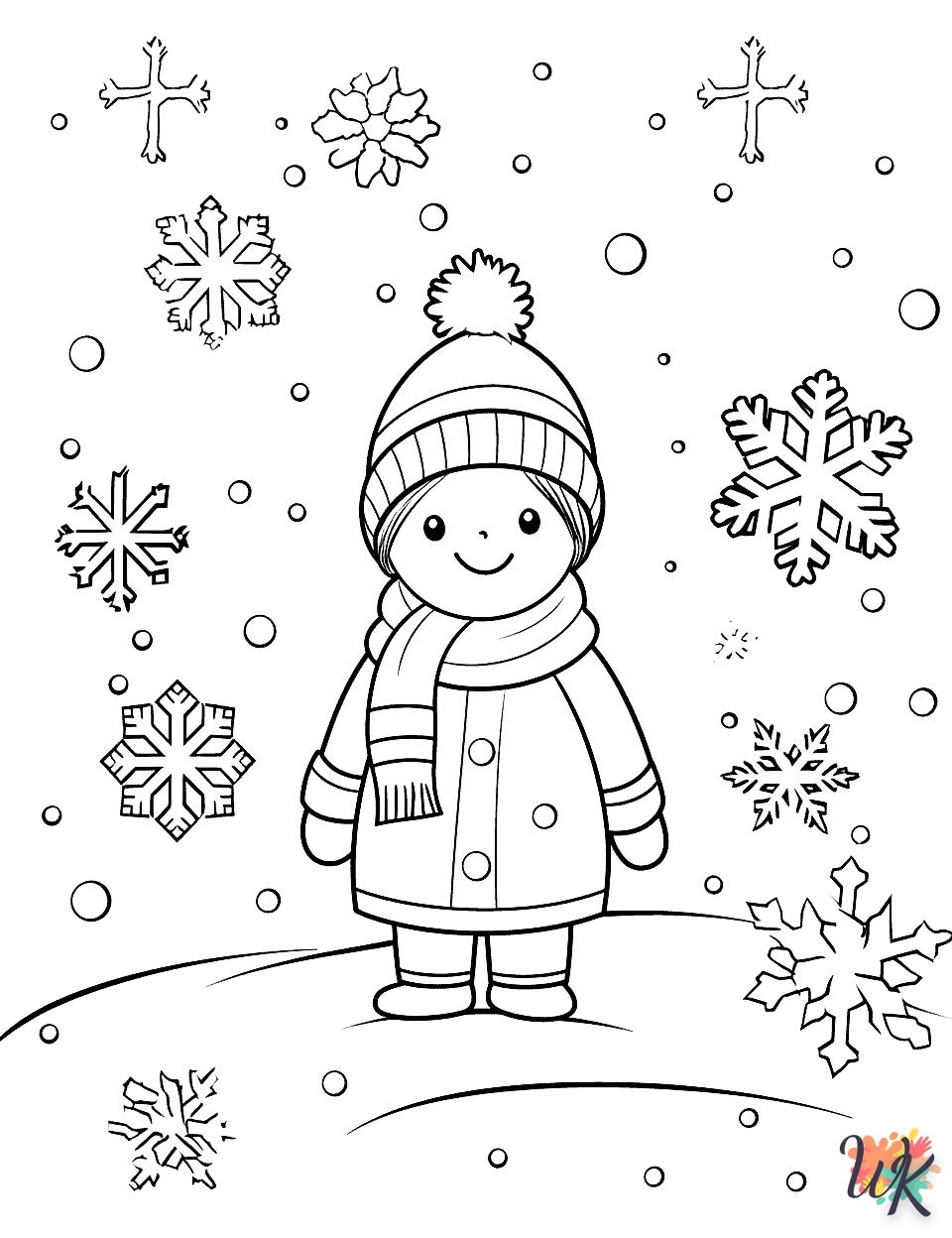 coloriage Hiver  enfant 8 ans a imprimer 1