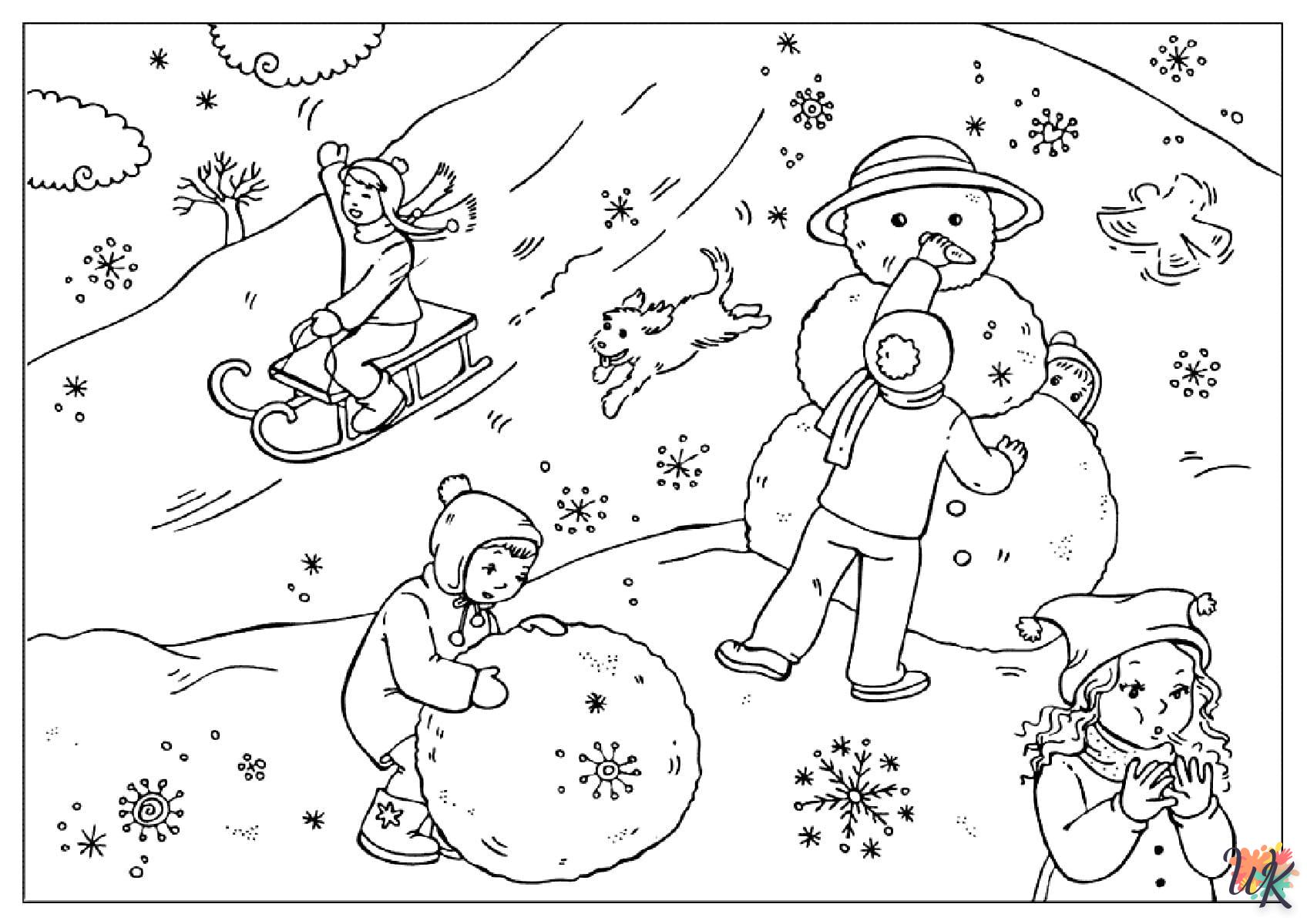 imprimer coloriage Hiver  pour enfant