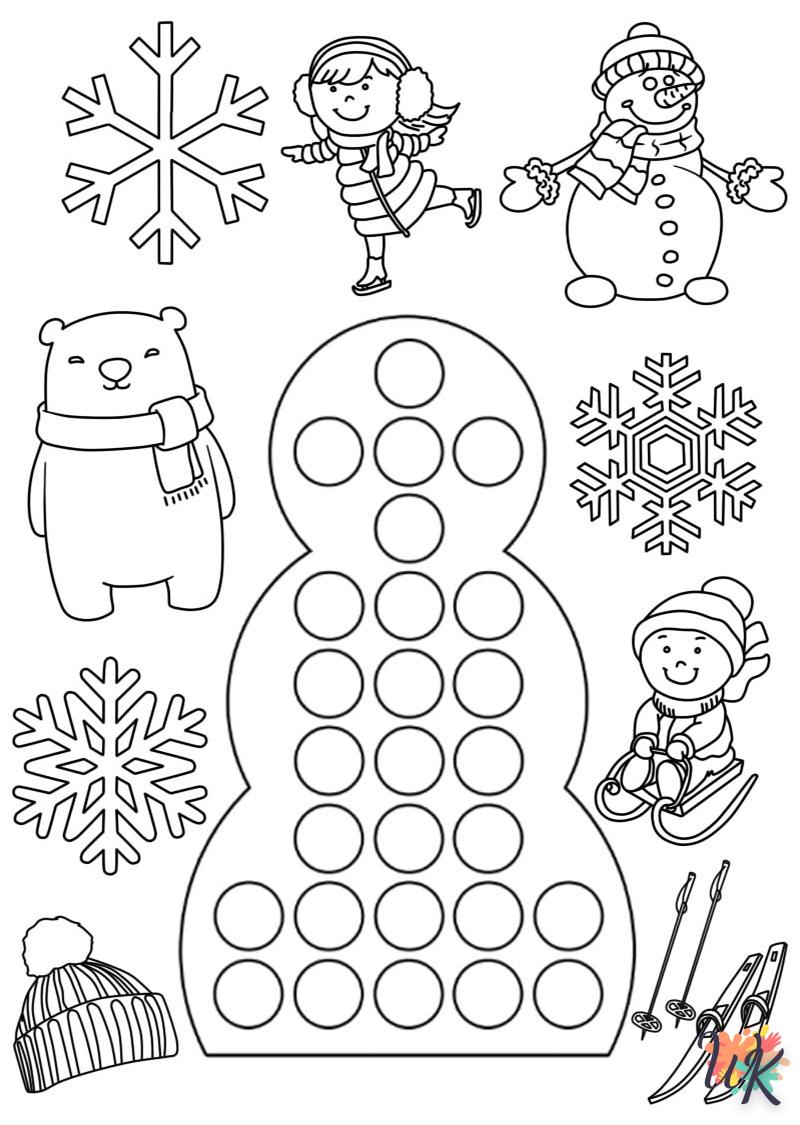 coloriage Hiver  à imprimer pour enfant de 10 ans