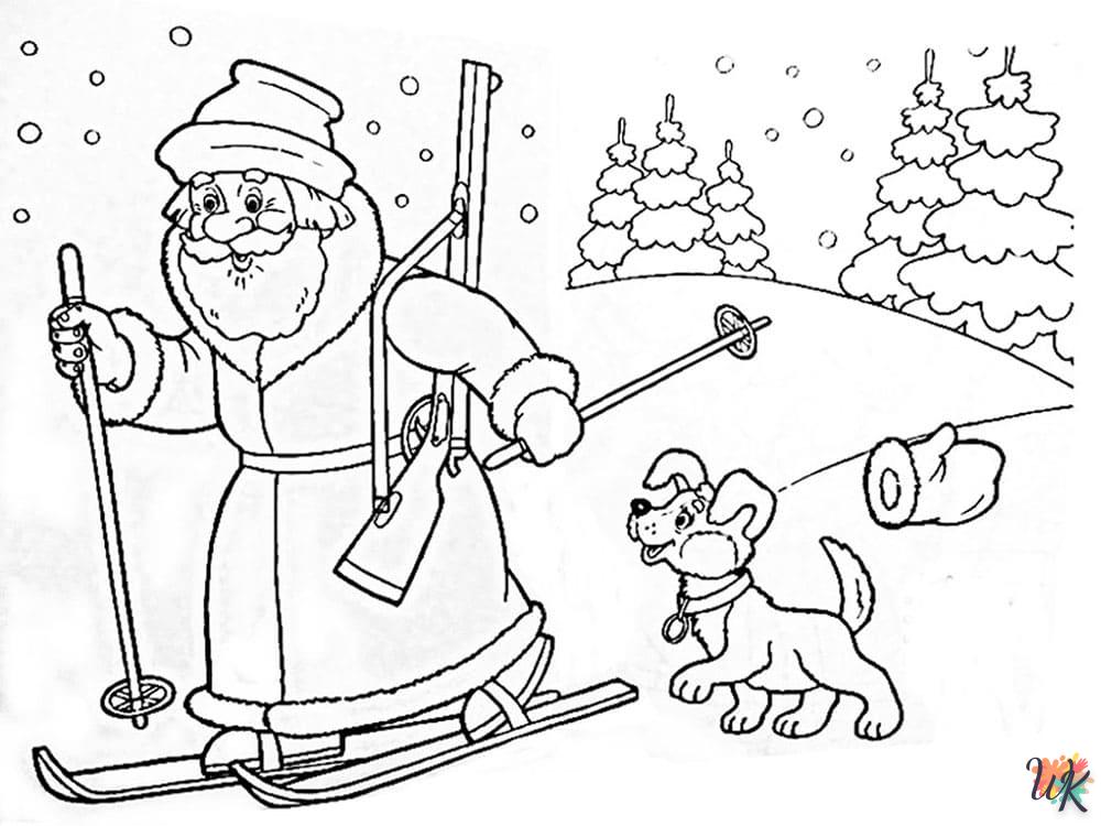 coloriage Hiver  animaux enfant a imprimer