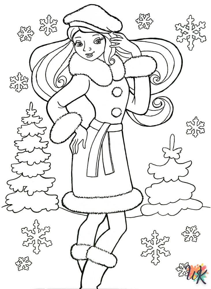 coloriage Hiver  licorne en ligne gratuit à imprimer