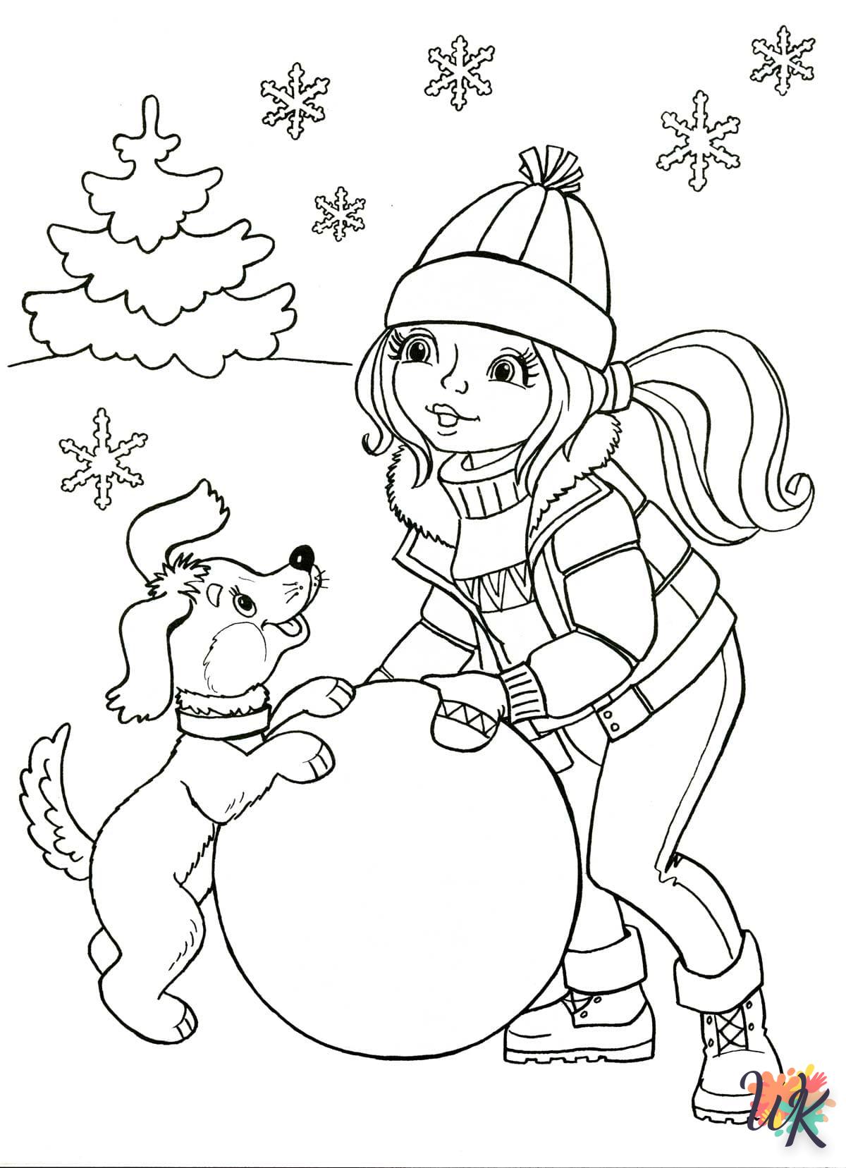 coloriage Hiver  d'enfant a imprimer 1