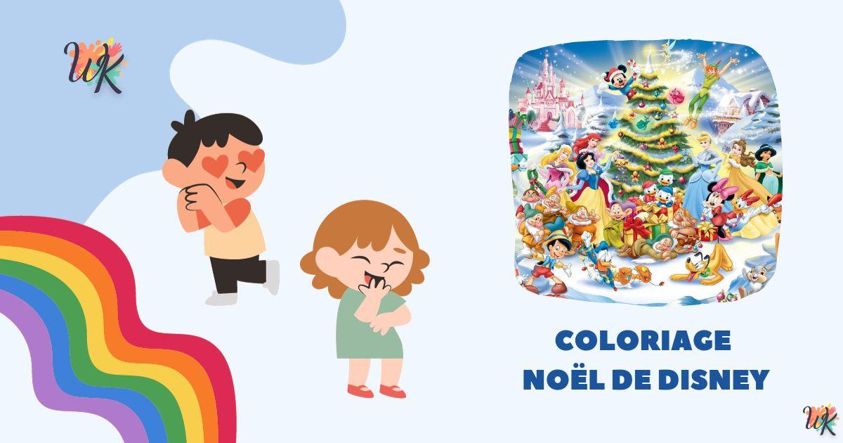 Coloriage Noël de Disney Wonderland Gratuit Imprimable