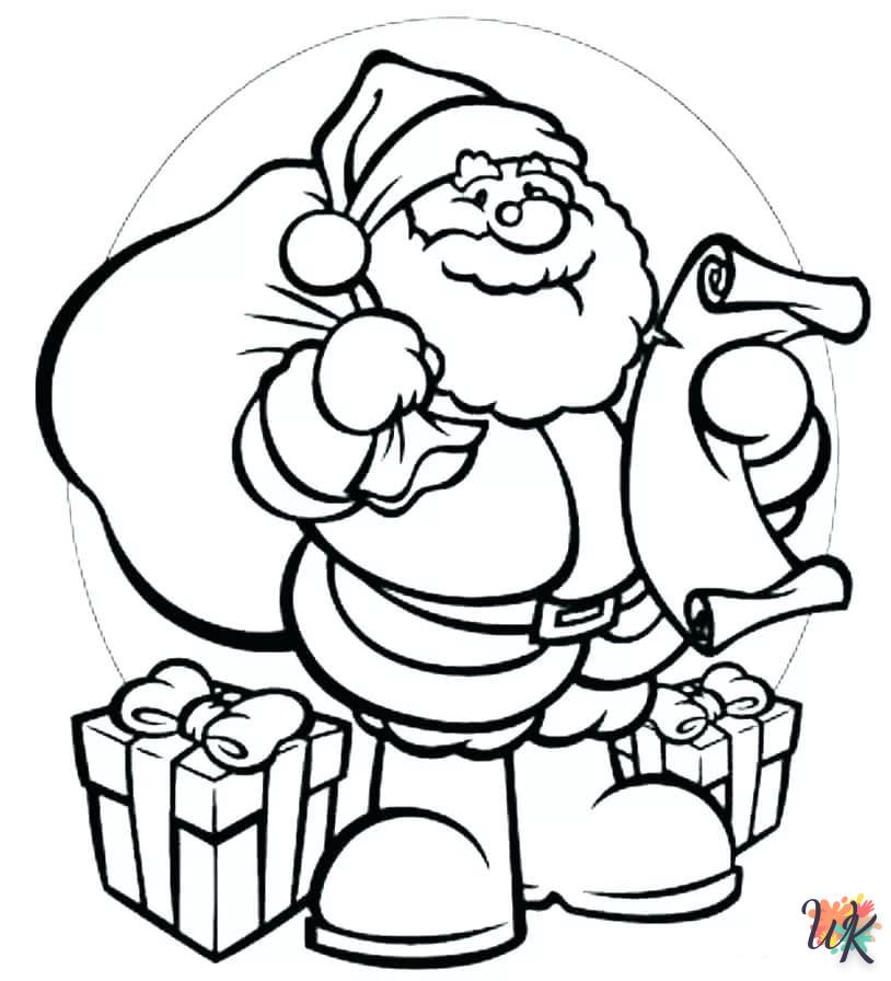 coloriage Père Noël  enfant à imprimer pdf