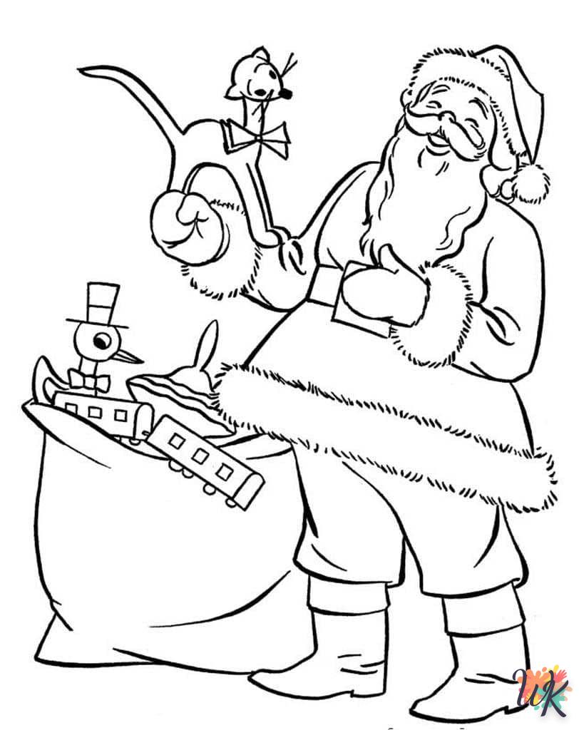 coloriage Père Noël  automne en ligne gratuit à imprimer 1