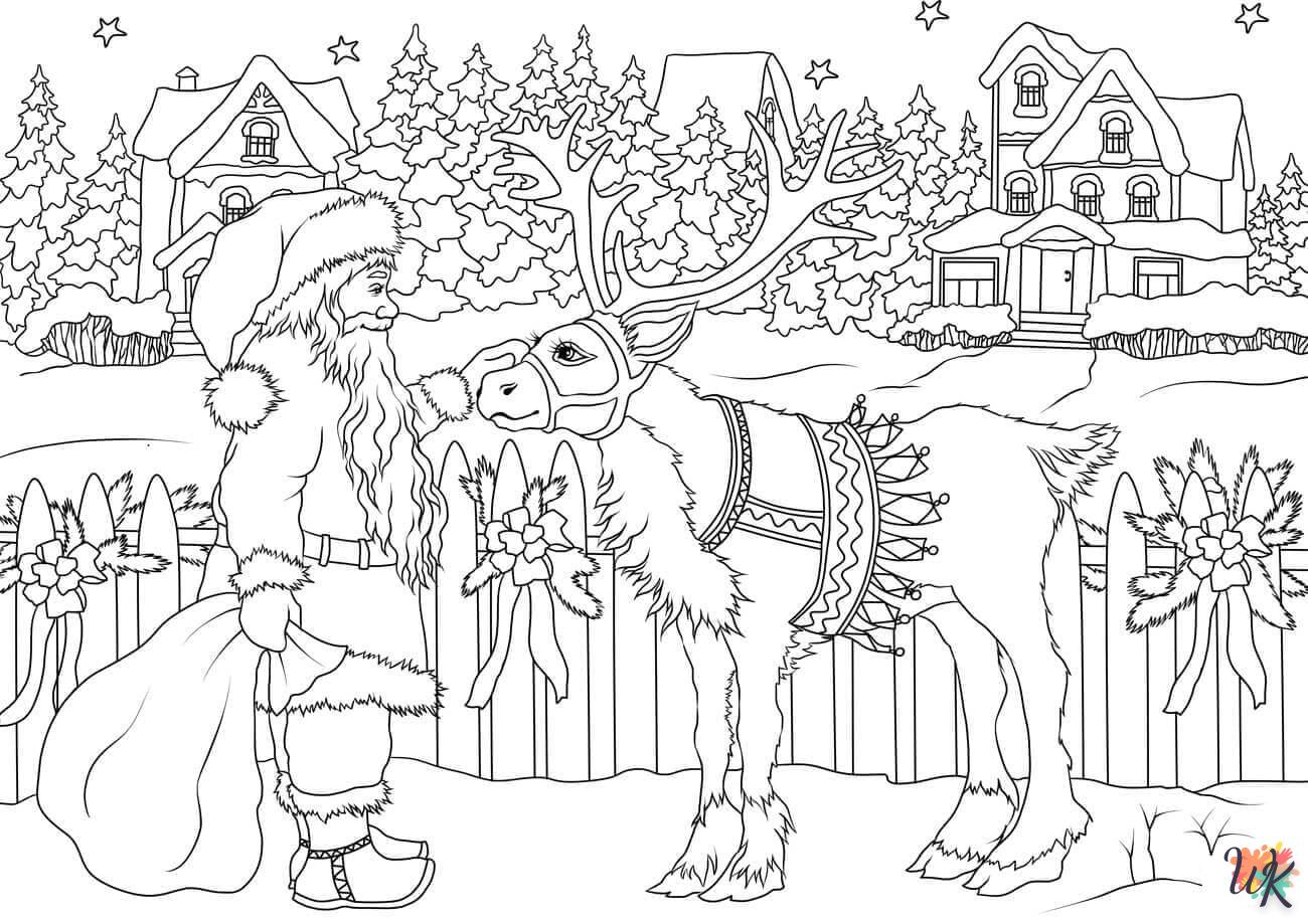 coloriage Père Noël  bebe animaux a imprimer gratuit 1