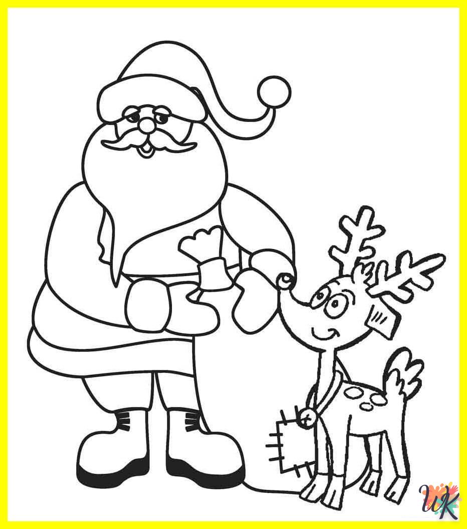 coloriage Père Noël  bebe animaux a imprimer gratuit