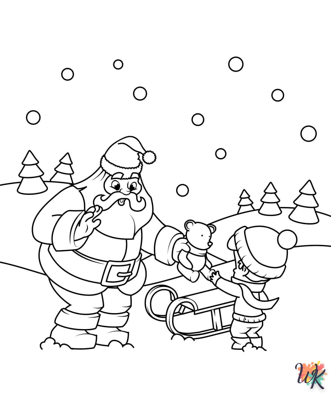 coloriage Père Noël  enfant à imprimer gratuit 1