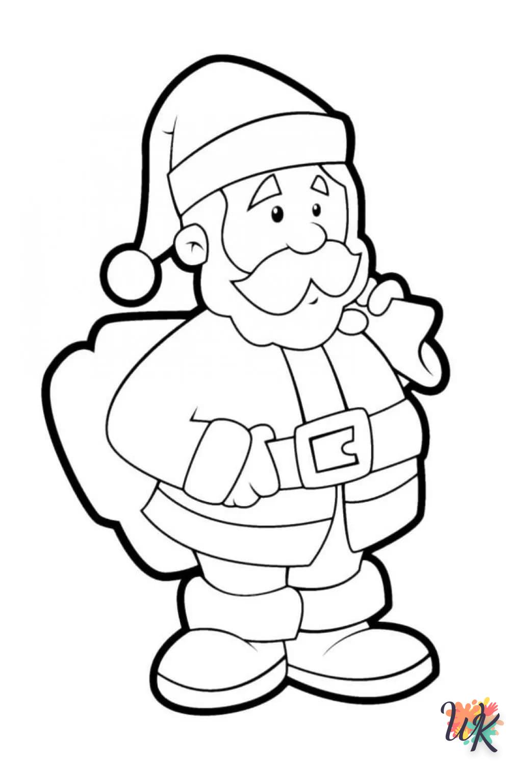 coloriage Père Noël  enfant 7 ans a imprimer