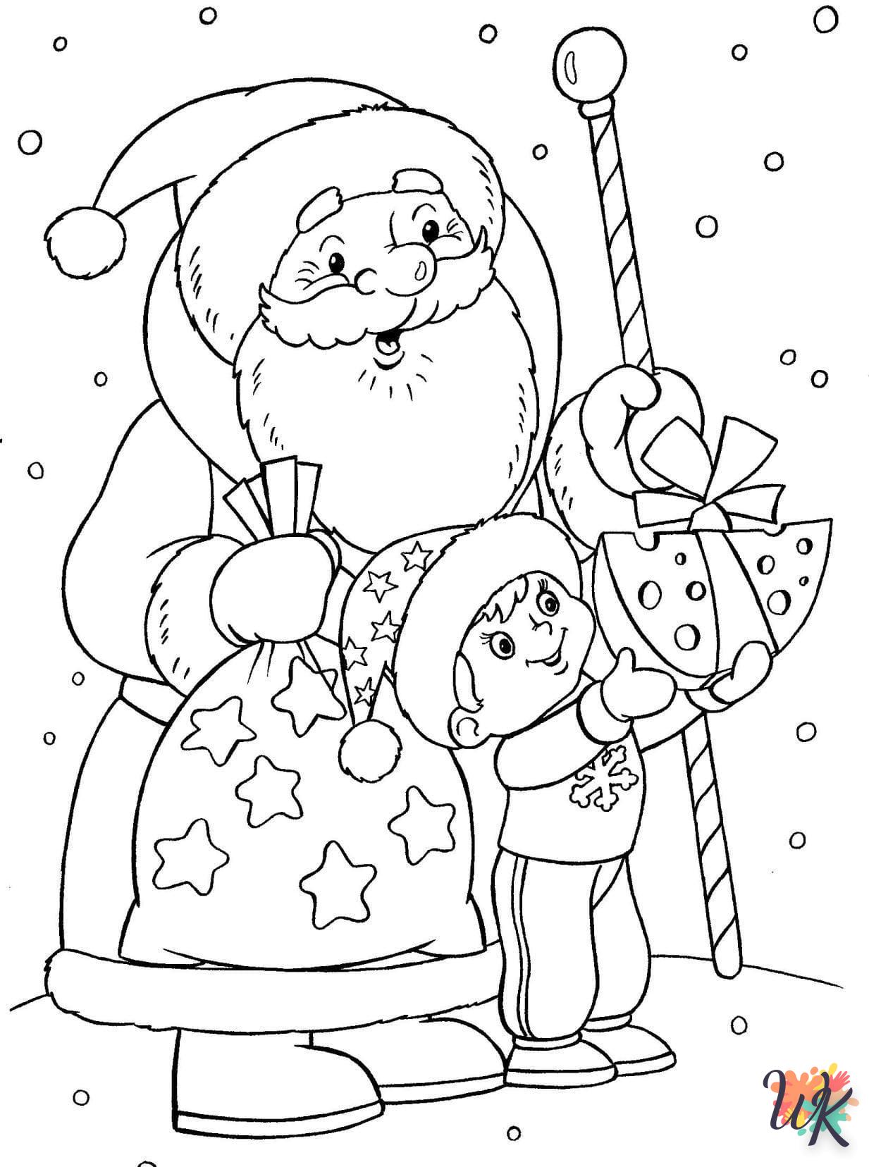 coloriage Père Noël  à imprimer gratuitement