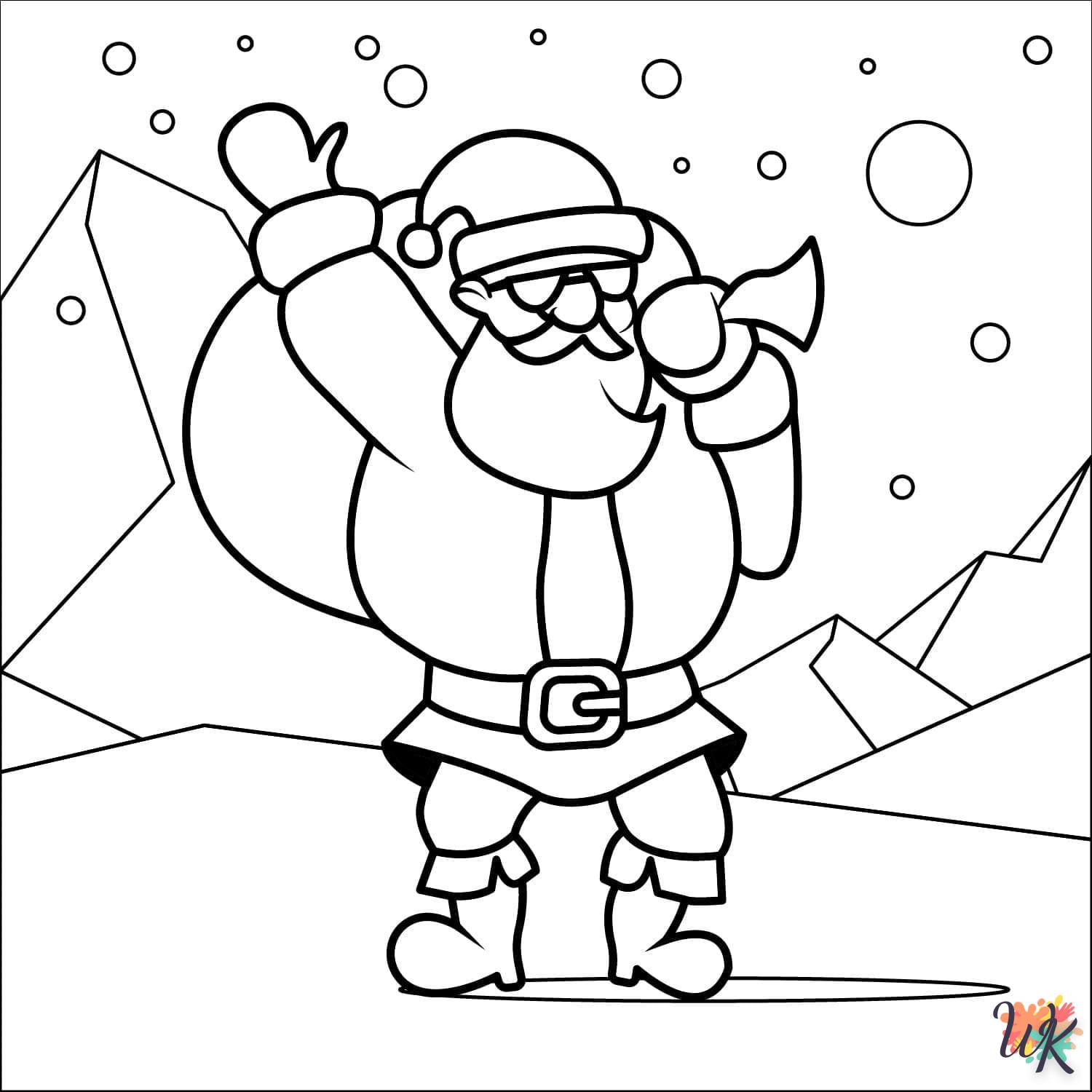 coloriage Père Noël  pour enfants a imprimer