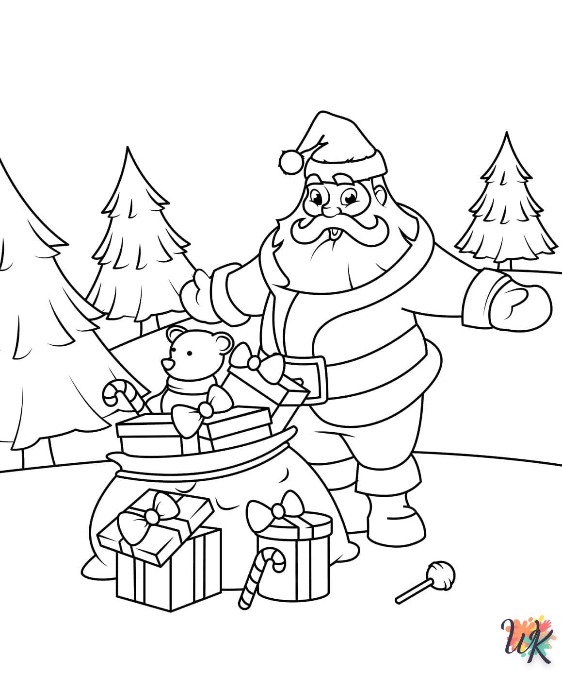 coloriage Père Noël  a imprimer pour enfant de 4 ans