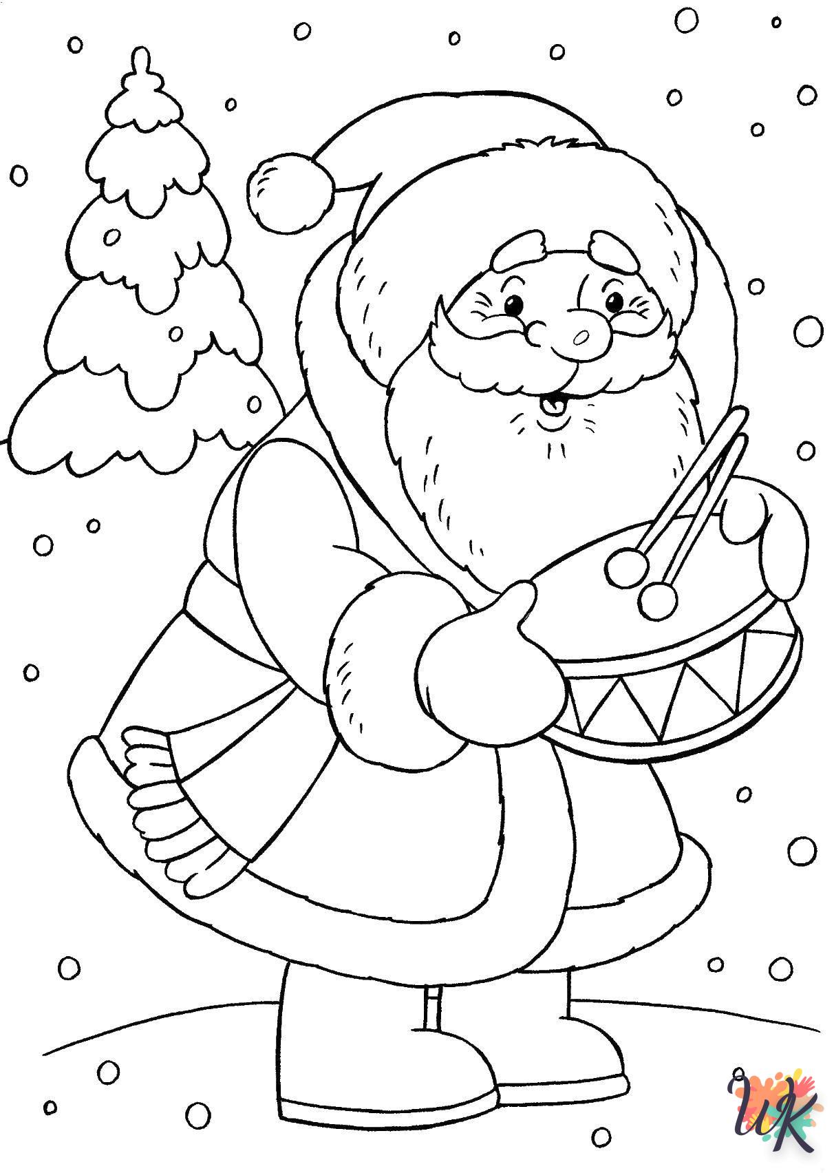 coloriage Père Noël  pour enfant a imprimer gratuit