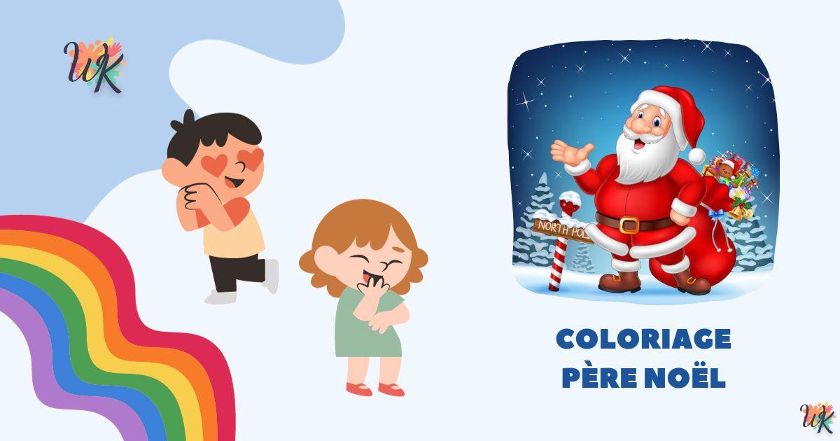 Coloriage Père Noël et la Magie de Noël Gratuit Imprimable