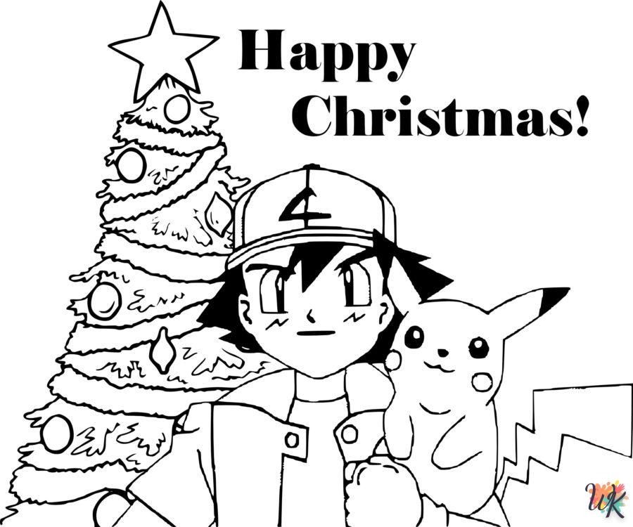 imprimer coloriage Pokémon Noël  pour enfant