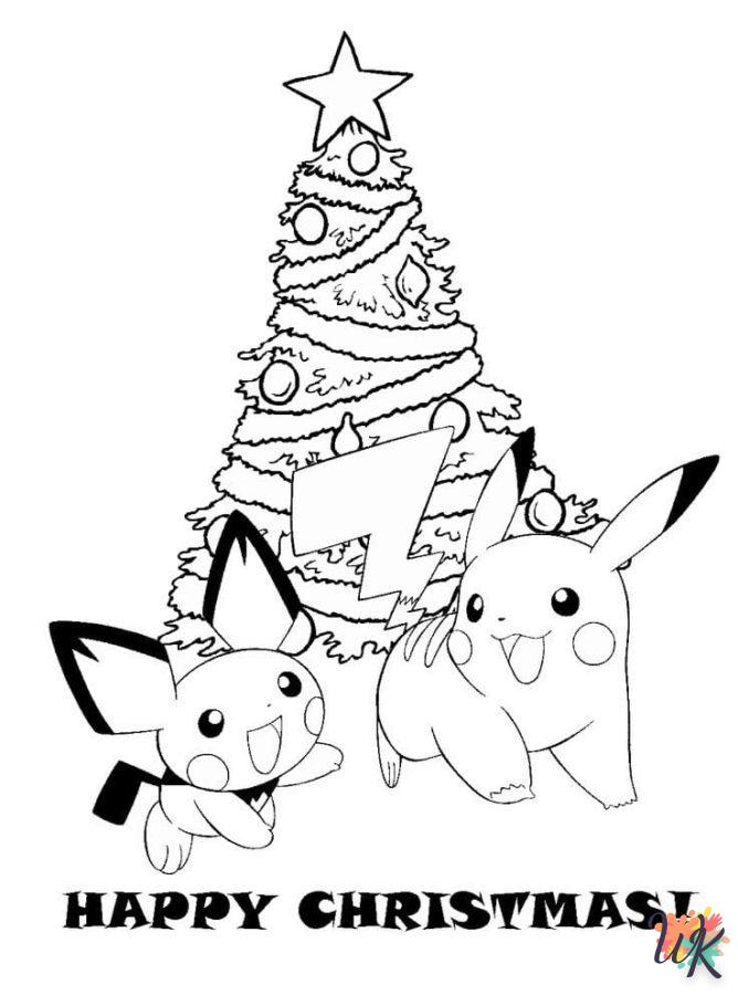 coloriage Pokémon Noël  pour enfants a imprimer