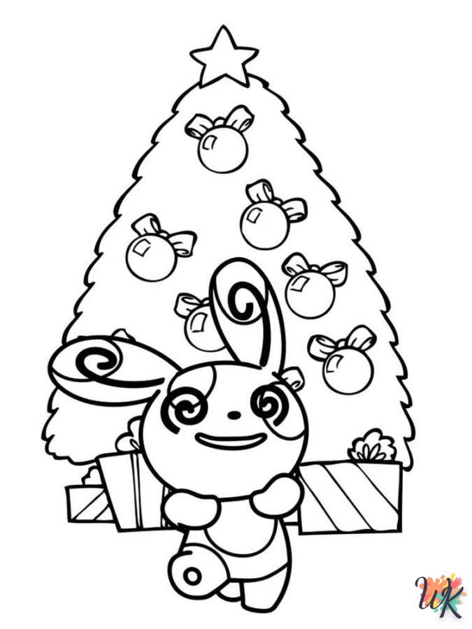 coloriage Pokémon Noël  enfant 5 ans à imprimer