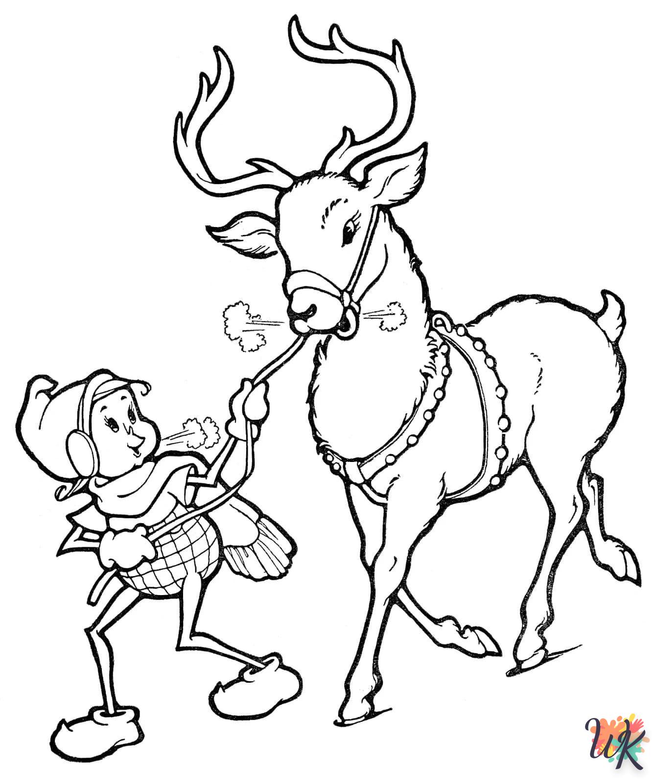 coloriage Renne  pour enfant de 5 ans