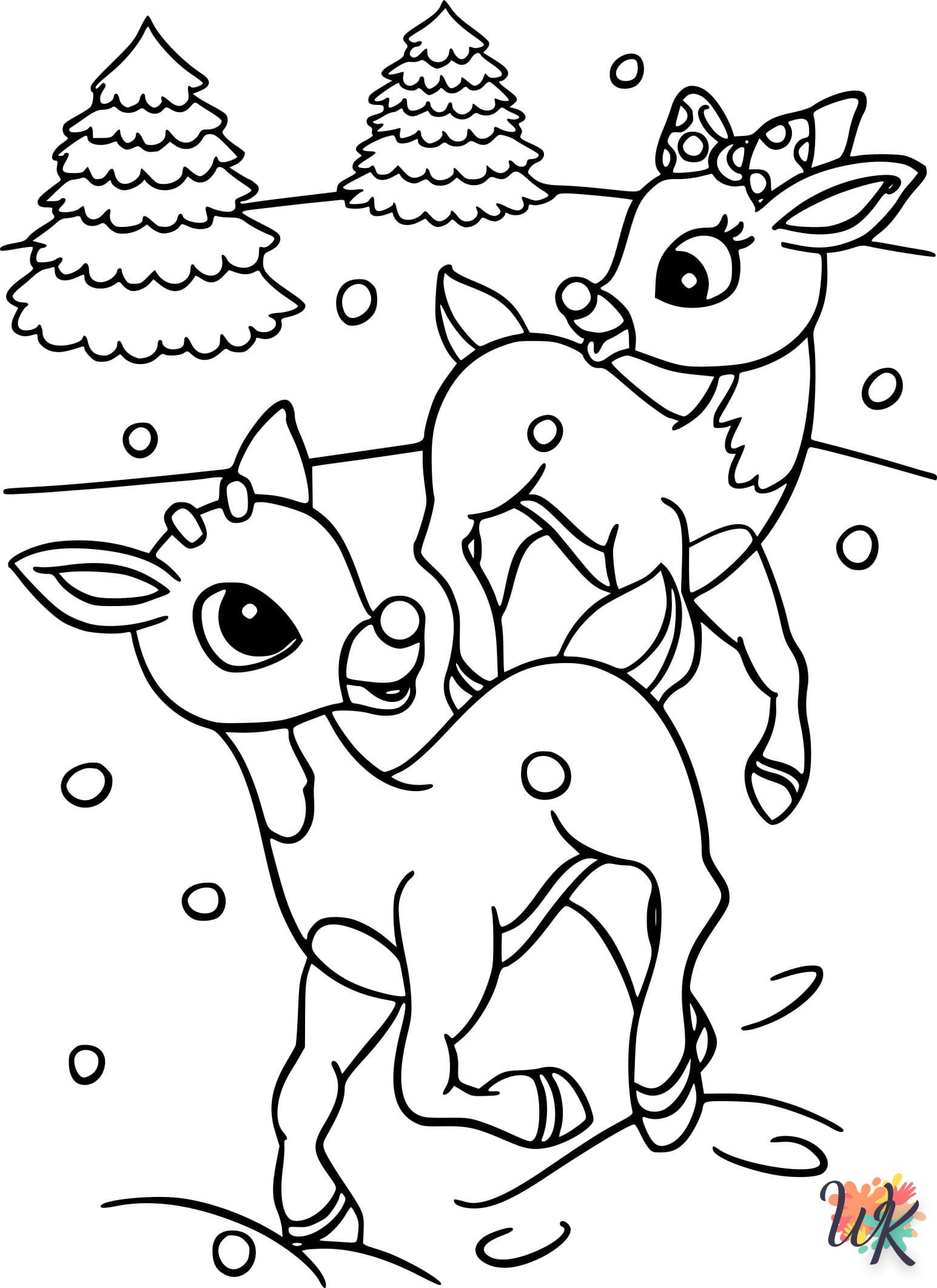 coloriage Renne  pour enfant de 6 ans