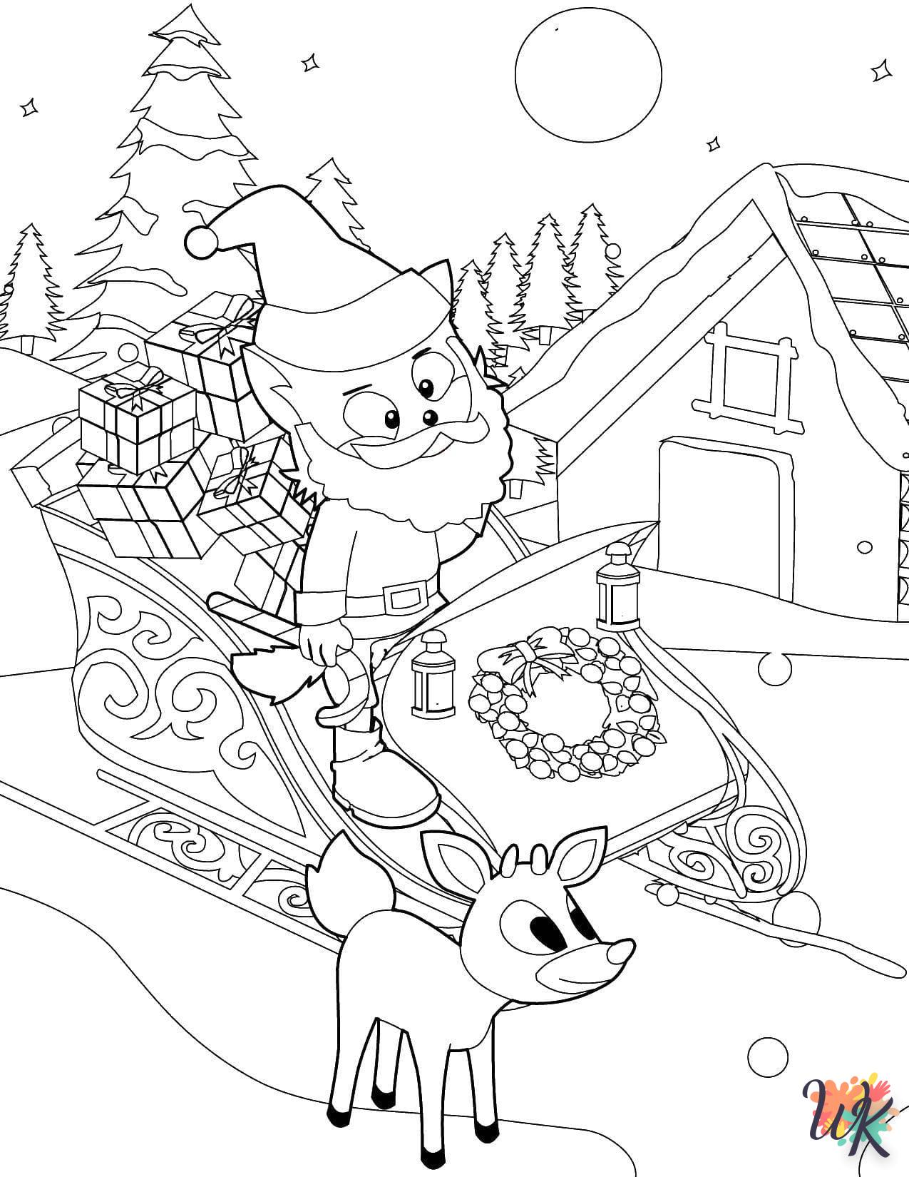 coloriage Renne  et dessin a imprimer